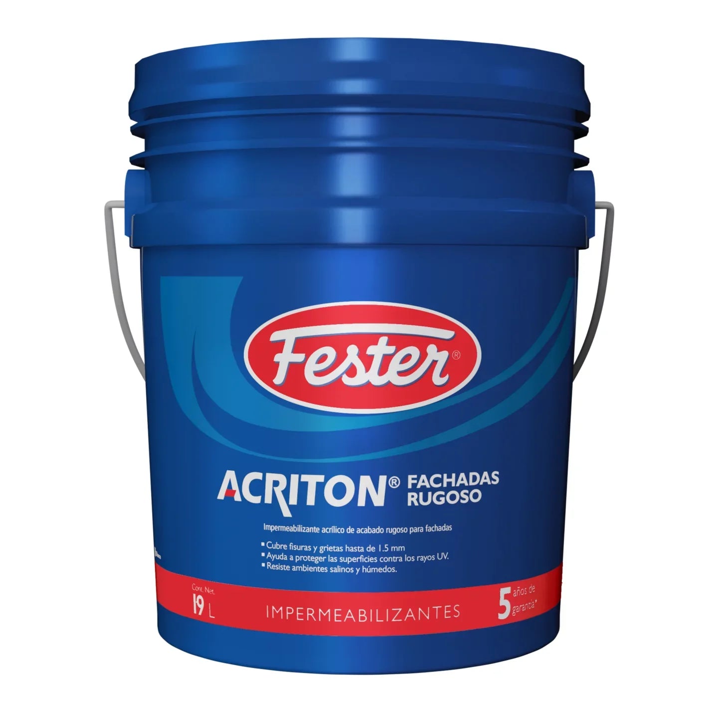 FESTER ACRITON FACHADAS RUGOSO IMPERMEABILIZANTE, CUBETA 19 LTS
