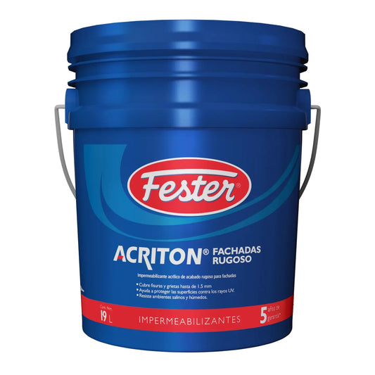 FESTER ACRITON FACHADAS RUGOSO IMPERMEABILIZANTE, CUBETA 19 LTS