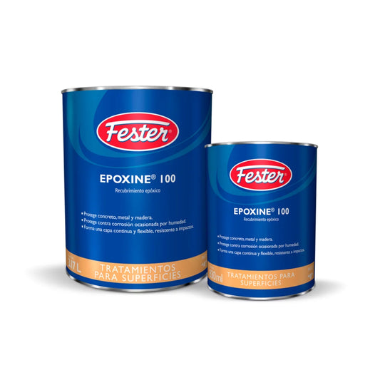 FESTER EPOXINE 100 GRIS CONCRETO, BLANCO O GRIS PERLA, CAJA C/ 2 UNIDADES 4 L
