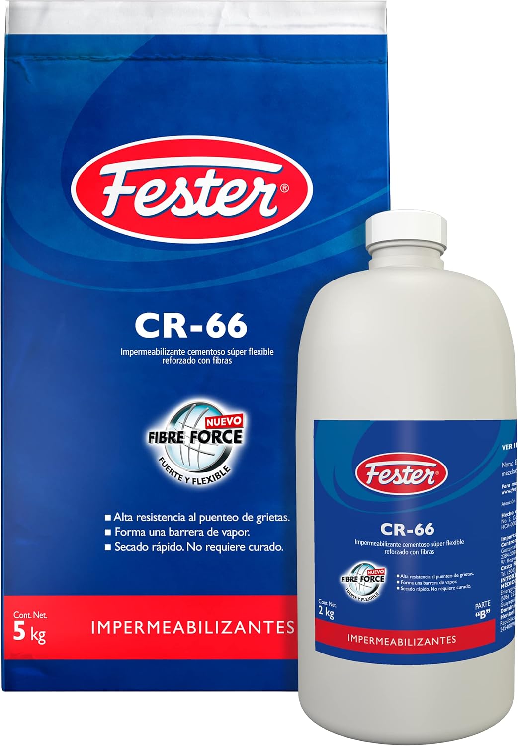 FESTER CR-66 FF IMPERMEABILIZANTE CEMENTOSO SÚPER ELÁSTICO GRIS / BLANCO