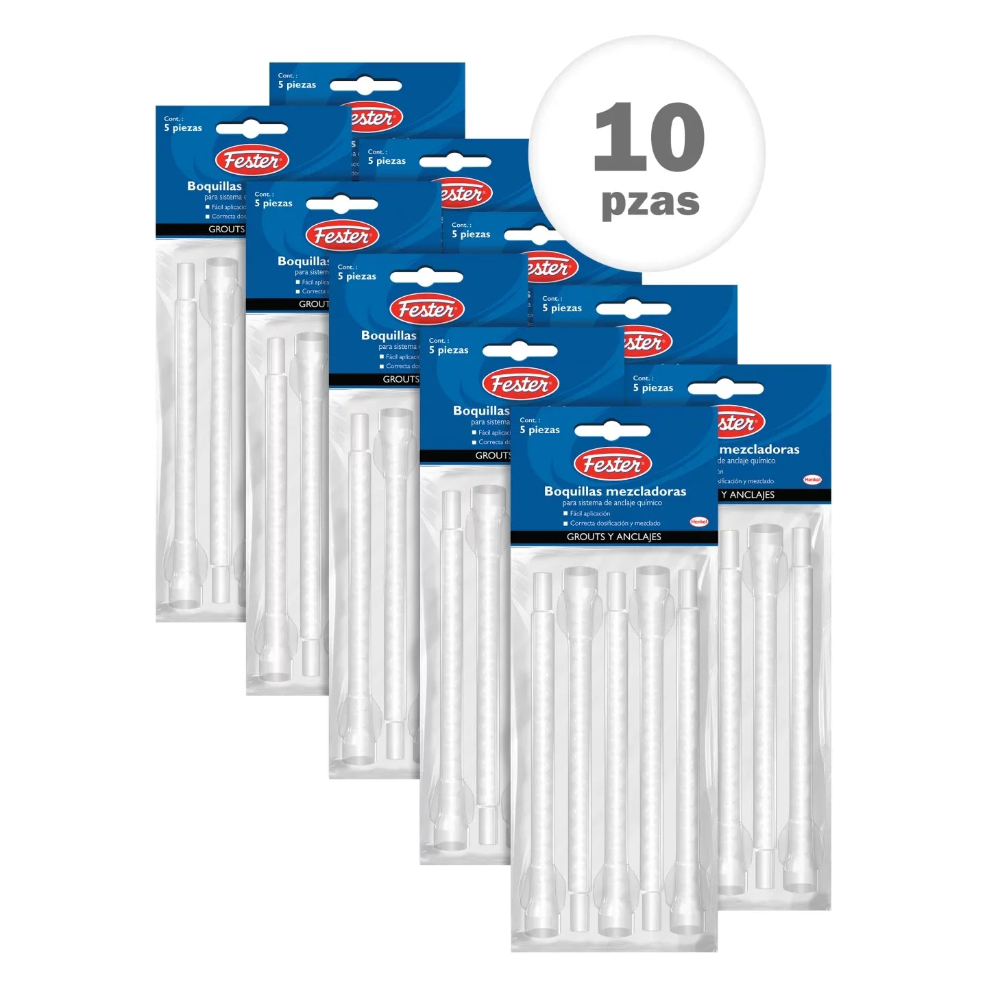 FESTER BOQUILLAS MEZCLADORAS CAJA DE 5 PAQUETES CON 5 PZS C/U